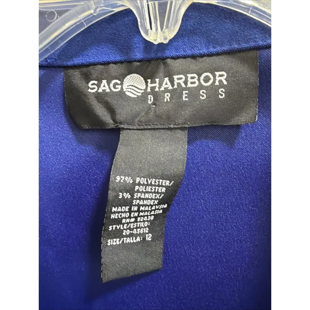 Sag Harbor Royal Blue Faux Suede Light Weight Jacket Sz 12 Black Stitch Detail
